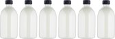 Scrubzout White Lotus - 650 gram - Fles met zwarte dop - set van 6 stuks - Hydraterende Lichaamsscrub