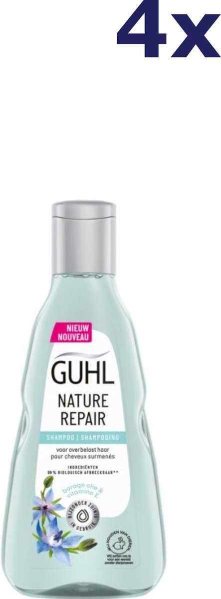 Guhl Nature Repair Shampoo - 4 x 250 ml - Voordeelverpakking