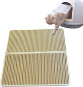 Dubbel Gelaagde EVA Kattenbakmat - Opvouwbaar - Waterdicht - Honingraatdesign - Geschikt voor Alle Kattenbakken - Gemakkelijk te Reinigen - 58 x 75 cm