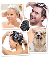 Premium Siliconen Haarborstel - Shampoo Brush - Scalp Massager - Massage - No Dandruff - Flaky Brush - Hair Brush - Hairbrush - Haarverzorging - Anti Roos - Haargroei - Gezonde Hoofdhuid - Scrub - Zwart