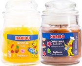 Haribo kaarsen 85gr set 2 - 1x klein Tropical 1x klein xmas bakery