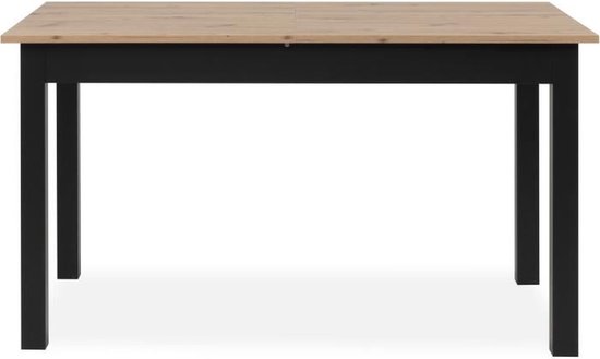 Uitbreidbare tafel Coburg + 1 verlenging 40 cm - industriële stijl - Chene Artisan/noir- 10 mensen - L 137-177 x H 76,5 x d 80 cm