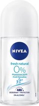 Nivea Roll-on Alu Free Fresh Natural 0% Deodorant Without Aluminum 50 Ml 160 G