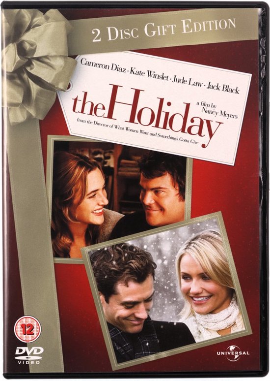 Voorkant van de dvd-box The Holiday 2 Disc Gift Edition met scènes uit de film en de castleden.