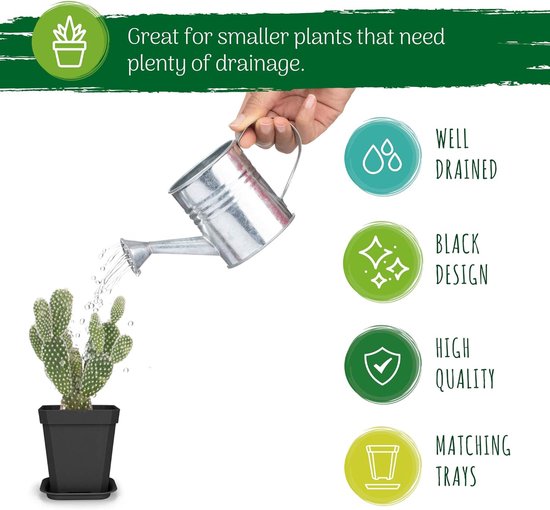 Natuurrubber onderzetters zwart voor Plantenpotten (6st.) bestel per direct