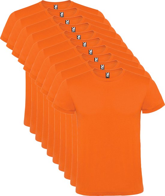 Oranje 10 pack t-shirts Merk Roly Atomic 150 maat L