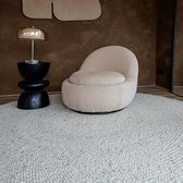 Tapis Rond en Laine Palermo Beige/ Grijs Eva Interior - Laine - Rond 260 Ø - (XXL)