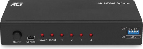 ACT 4K HDMI 1-in-4 out splitter met EDID ondersteuning AC7831 bol
