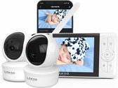 Bol.com Lakoo® BabyGuard Pro 6 2 camera's - Babyfoon met Camera en app - Babyfoon met monitor - wifi - Uitbreid baar - nachtzich... aanbieding