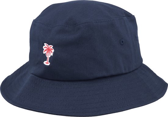 Hatstore- Summer Palm Logo Navy Bucket - Iconic Cap