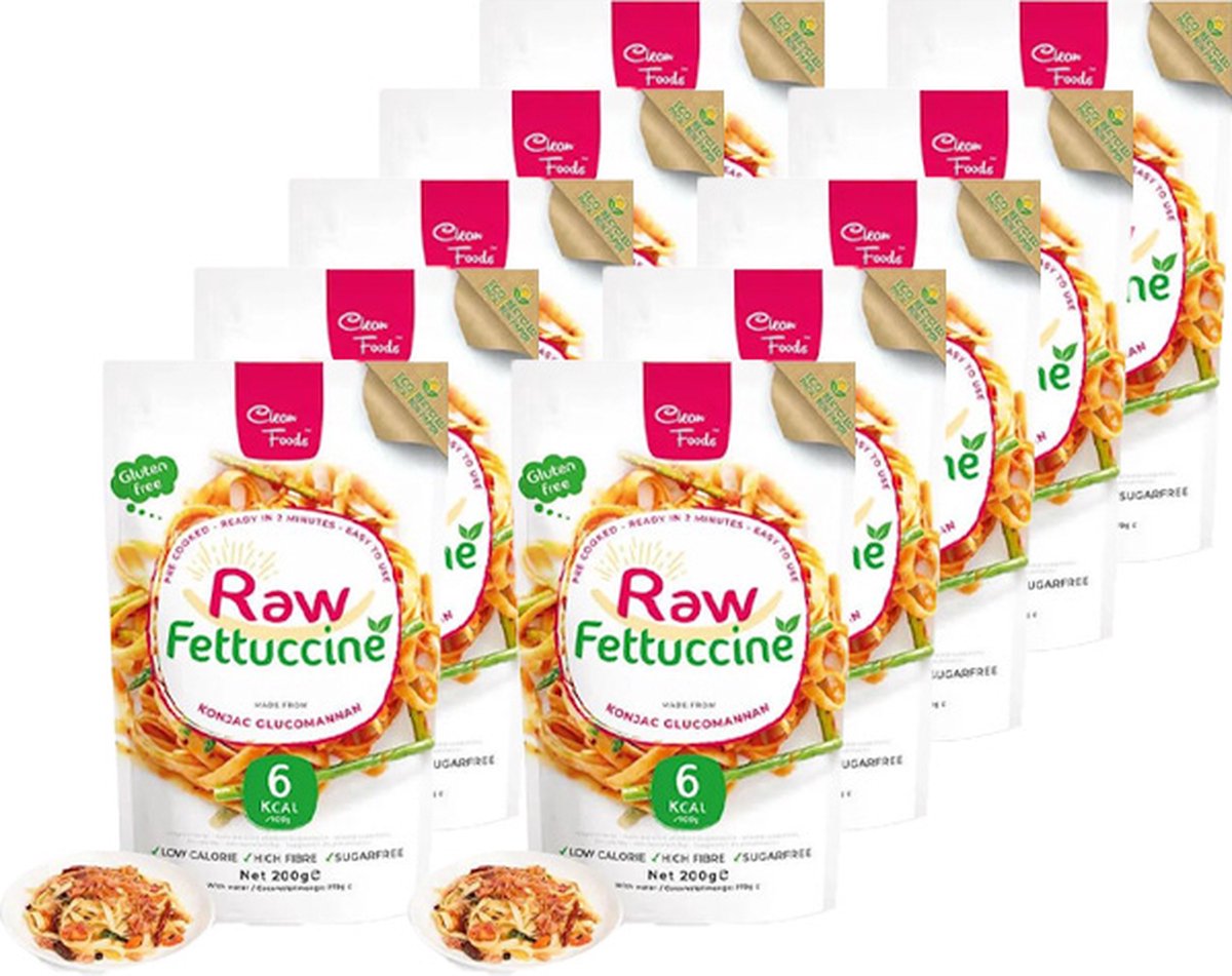 Goedkoopste Clean Foods | Raw Fettuccine | 10 stuks | 10 x 200 gram