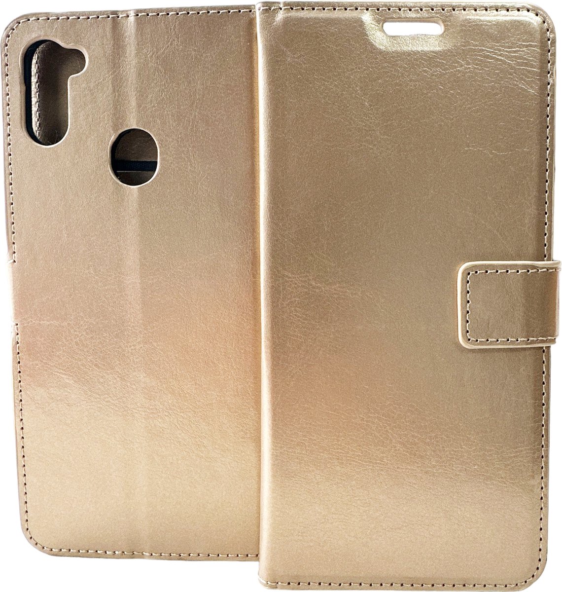Bookcase Geschikt voor: Samsung Galaxy A11 - Goud - portemonnee hoesje