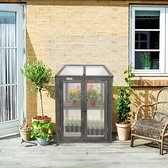 Bol.com Lendo Online Kweekkas - Broeikas - Tuinkas - Kweekbak - Kas - Serre - 60x49x975 cm - vurenhout met pc platen - grijs aanbieding