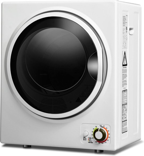 Costway Mini Wasdroger 2.5 Kg capaciteit Wit - Elektrische Droger ...