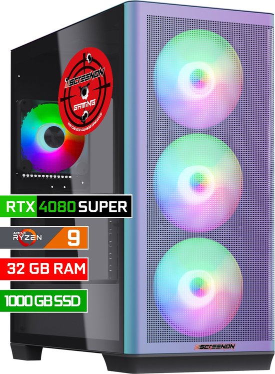 Game PC met NVIDIA GeForce RTX 4080 Super videokaart met AMD Ryzen