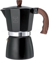 House of Husk Moka Pot Percolator Zwart - 6 Kops – Espresso Koffiemaker – RVS - Espressomaker - Zwart - 300ml