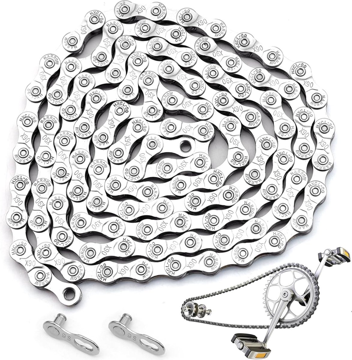 Chaîne Vélo 9 Vitesses Iriisy - Universelle Compatible Shimano/SRAM - 116 Maillons Or