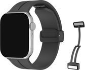 Innerlight® Supreme - Zwart - 38/40/41mm - Siliconen bandje geschikt voor Apple Watch met Magneetsluiting - Geschikt voor Series 1/2/3/4/5/6/7/8/9/SE