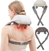 Draadloos Nekmassage Apparaat- Massage apparaat- Elektrisch massageapparaat- Shiatsu apparaat voor nek/schouder/rug- Bruin/beige