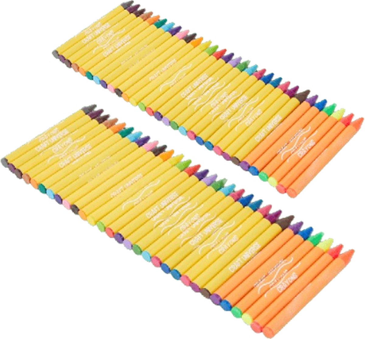 Waskrijtjes wasco 60 kleuren Inclusief 12 Neon Krijtjes Geel Multicolor Wascokrijtjes Kerstcadeau Tekenen Kleuren 2 Doosjes