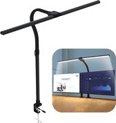 Cosy Casa® Bureaulamp LED - Bureau Lamp - Bureaulamp met Klem - Zwart - Monitor Lamp - Dimbaar - Beeldscherm Lamp - Bureaublad Lamp - Rond - Handwerklamp - Borduurlamp - Hobbylamp - Thuiswerkplek - Verstelbaar - 5 Kleuren
