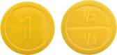 Grootverpakking: CombiCraft plastic ronde breekmunten geel - Ø29mm - 1.000 stuks
