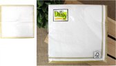 Servetten - Papier - Gouden Rand - Daisy - 20 Stuks - 3-laags - 33x33cm - 2 Pakken van 20 stuks - 2 pakken