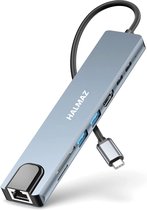 HALMAZ USB C HUB 8 in 1 - met / naar HDMI 4K, Ethernet , USB C opladen, Micro/SD card reader Hub – USB Splitter - USB HUB 3.0