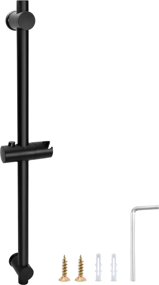 Douchestang met wateraansluiting Effeze Mat Zwart 70cm messing