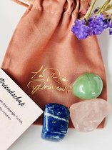 La Rosa Princesa Edelstenen set Vriendschap - Vriend - Vriendin BFF Cadeau - Rozenkwarts Aventurijn Lapis Lazuli