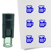 CombiCraft Stempel Bier 10mm rond - blauwe inkt