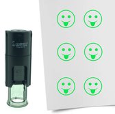 CombiCraft Stempel Smiley Grappig 10mm rond - Groene inkt