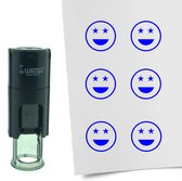 CombiCraft Stempel Smiley Trots 10mm rond - Blauwe inkt