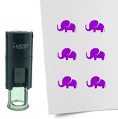 CombiCraft Stempel Olifant 10mm rond - paarse inkt