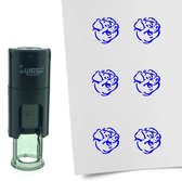 CombiCraft Stempel Varken 10mm rond - blauwe inkt