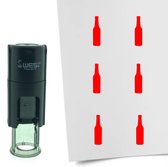 CombiCraft Stempel Bierflesje 10mm rond - Rode inkt