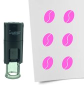 CombiCraft Stempel Koffieboon 10mm rond - roze inkt