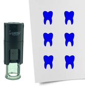 CombiCraft Stempel Tand of Kies 10mm rond - blauwe inkt