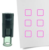 CombiCraft Stempel Lege checkbox of Vierkant 10mm rond - roze inkt
