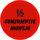 CombiCraft 1/2 consumptie munten bedrukt Ø23mm - Rood - 100 stuks