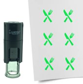 CombiCraft Stempel Bestek 10mm rond - groene inkt