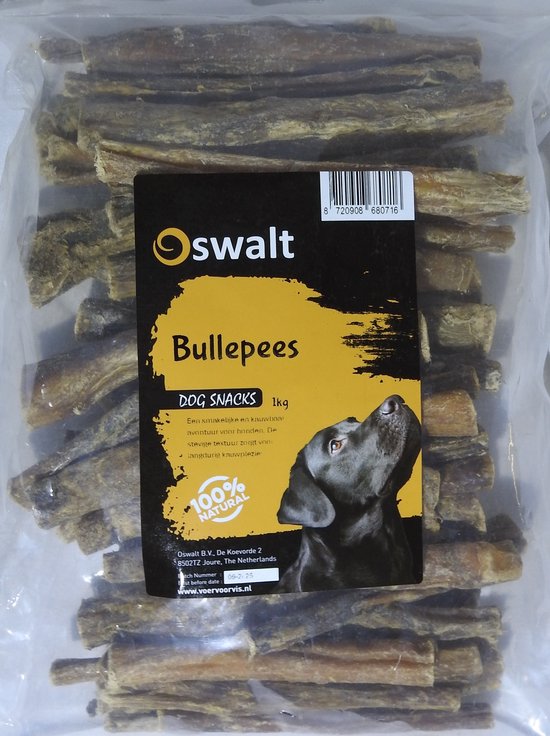 Oswalt Bullepees - Hondensnack - Rund - 1KG - ca. 50 Stuks