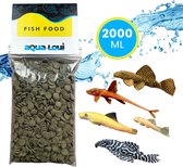 Aqua-Loui® - Visvoer - Tropisch Vissenvoer - Spirulina Tabletten (Wafers) - Algentabletten - Pleco Visvoer - Aquarium - Geschikt Voor Bodemvissen en Algeneters - 2.000ml