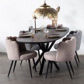 Eettafel Zwart Ovaal - Mangohout - 240cm - Tafel Lissabon - Giga Meubel