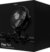 MikaMax - mm Flex Fan - Flexibele Ventilator - Draadloze Ventilator - Draagbare Ventilator - Overal op te hangen - Zwart - 40 Uur verkoeling - Tafelventilator