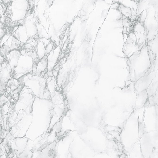 Decoratie plakfolie wit marmer carrara 67.5 cm x 2 meter zelfklevend - Decoratiefolie - Meubelfolie