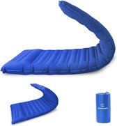 Isomat Camping - 12 cm verdikt luchtmatras, zelfopblazend met outdoor kussen en voetdruk, ultralicht, waterdicht, luchtmatras, outdoor, blauw