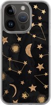 Casimoda® hoesje - Geschikt voor iPhone 13 Pro - Counting The Stars - 2-in-1 case - Schokbestendig - Sterren - Verhoogde randen - Zwart, Transparant