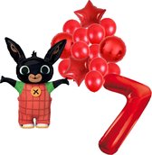 Bing ballonnen pakket - 63x86cm - 7 jaar - Folie Ballon set - Konijn - Themafeest - Verjaardag - Ballonnen - Versiering - Helium ballon