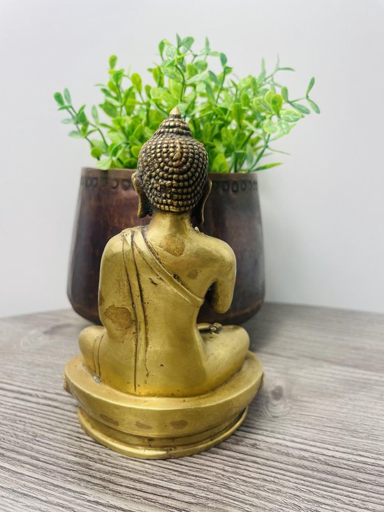 Wellness-House |  Sandstone Buddha | Boeddha Beeldje | Zandsteen | 8x5x2,5 cm | Statues | Zen Beeldje | Cadeau